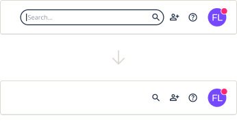 Search has shifted from being open in the navigation bar to a button. 
